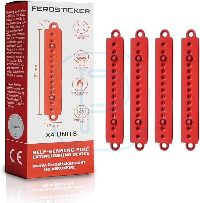 Barrette adhésive anti-incendie électrique Ferosticker F02 - pack de 4 barrettes